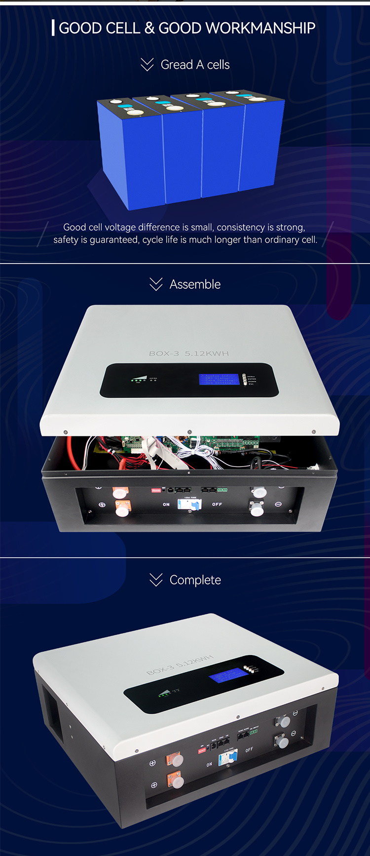 壁挂式太阳能蓄电池25.6V200ah磷酸铁锂电池5kwh