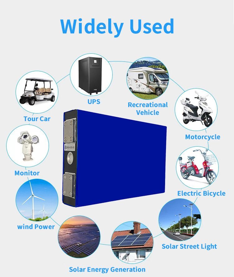 高性能 3.2V 100ah 可充电 LiFePO4 电池，带自由母线，用于太阳能存储 EV RV 高尔夫球车船