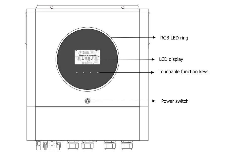 Lk New太阳能逆变器8000W 11000W 230V 48V纯正弦波转换器RS232电源可选触摸屏
